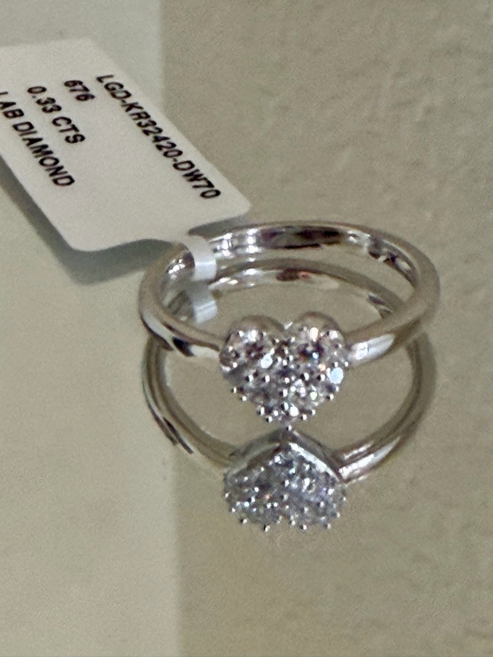 Heart Cluster Lab Grown Diamond Ring 925 Sterling Silver 0.33 CTS Size 7